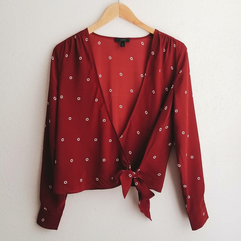 J Crew | Maroon Wrap Top